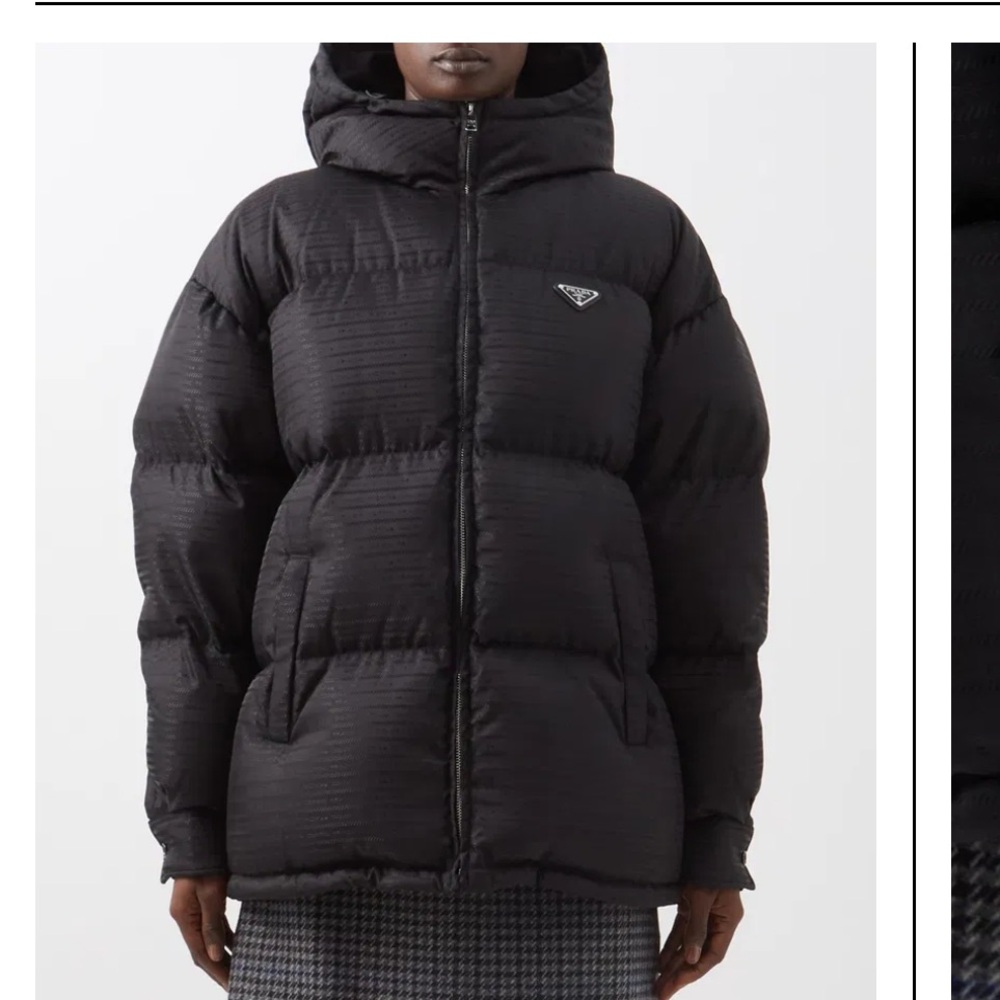 Prada Women’s Black Hooded Puffer Jacket Sz 36